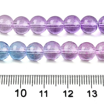 Baking Painted Transparent Glass Beads DGLA-M001-8mm-10-1