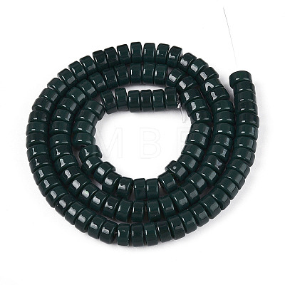 Opaque Solid Color Glass Beads Strands GLAA-N026-3x6mm-10-1