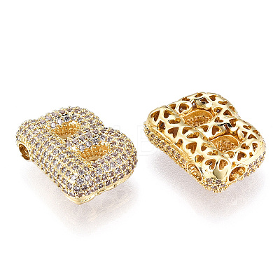 Brass Micro Pave Cubic Zirconia Pendants KK-N254-06G-B-1