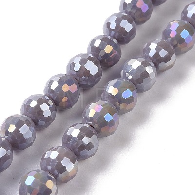 Electroplate Glass Beads Strands GLAA-E036-13-M-1