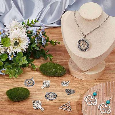 DIY 20Pcs 10 Style Tibetan Style Alloy Pendants PALLOY-SC0004-12-1