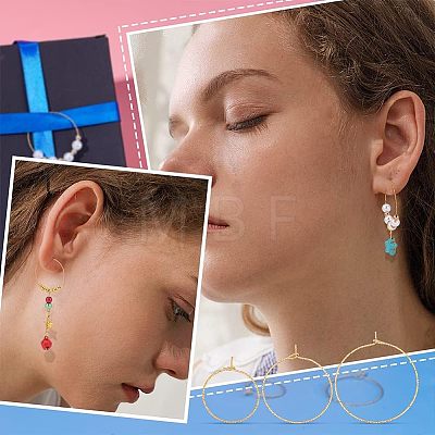 Unicraftale 36Pcs 3 Size Ion Plating(IP) 316 Surgical Stainless Steel Hoop Earrings Findings STAS-UN0039-40-1