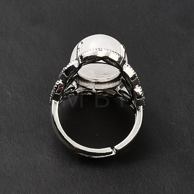 Natural Quartz Crystal Adjustable Rings RJEW-P043-04P-22-1