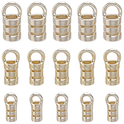 30Pcs 3 Styles Brass Cord Ends KK-BBC0026-08G-1