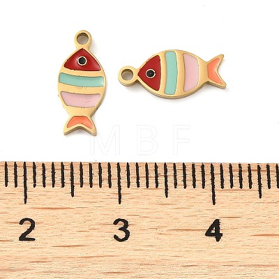 Ion Plating(IP) 304 Stainless Steel Enamel Charms STAS-D018-04G-1