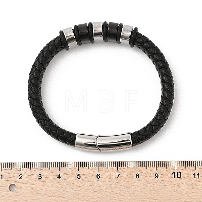 Ion Plating(IP) Braided Leather Cord Bracelets for Men BJEW-Z081-11P-01-1