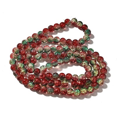 Crackle Glass Beads Strands CCG-C002-6mm-12-1