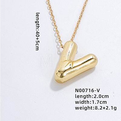 Stainless Steel Party Balloon Letter Pendant Cable Chain Necklaces for Women YF1942-22-1