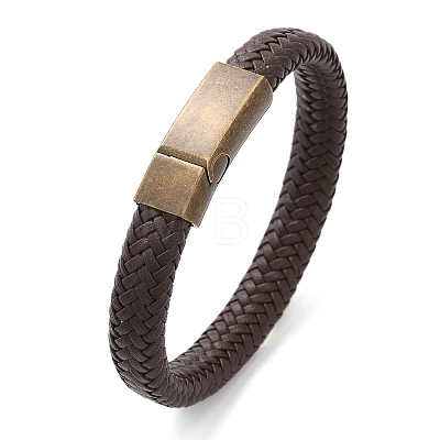 Braided Microfiber Leather Cord Bracelets for Women Men BJEW-D304-06R-02-1