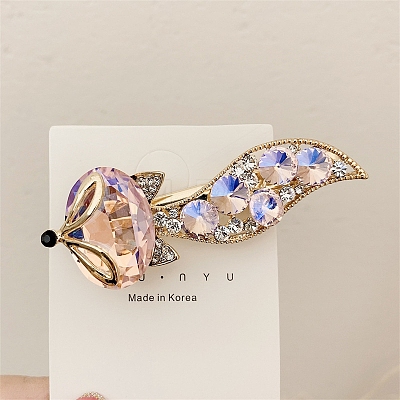 Alloy Rhinestone Alligator Hair Clips for Women Girls PW-WG03C49-03-1