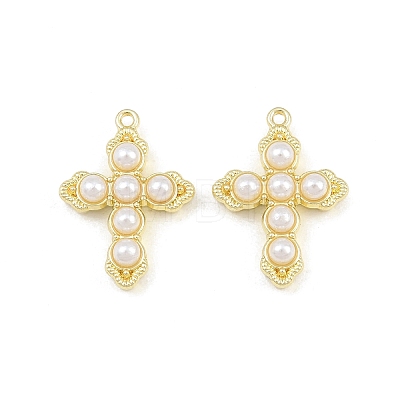 Alloy with ABS Plastic Imitation Pearl Pendants AL-CBA15FB-09G-1