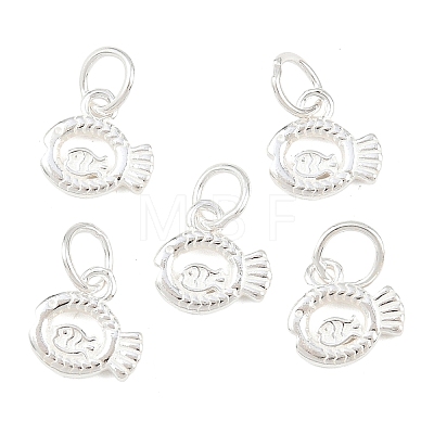 925 Sterling Silver Fish Charms STER-A049-01B-S-1