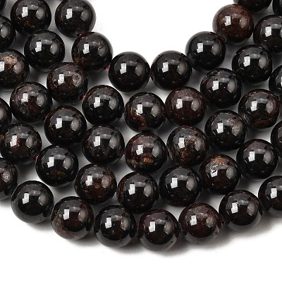 Natural Garnet Gemstone Beads Strands G-R263-9mm-1