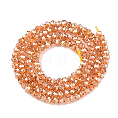 Electroplate Glass Beads Strands EGLA-T021-03G-1