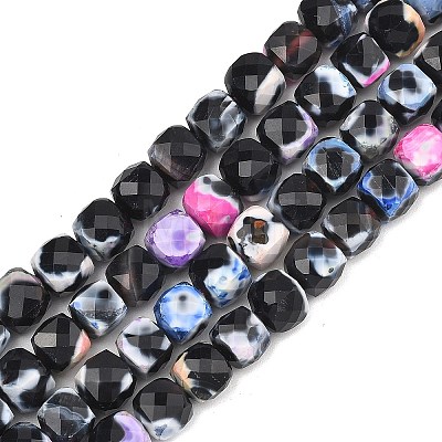 Natural Fire Crackle Agate Beads Strands G-H078-C49-6mm-06-1