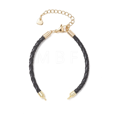 3MM Round Braided Leather Bracelet Making AJEW-JB01542-1