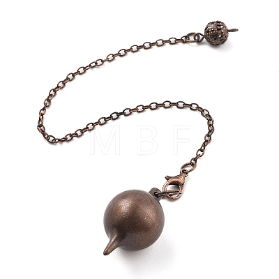 Brass Dowsing Pendulum Big Pointed Round Pendants KK-H491-03-1