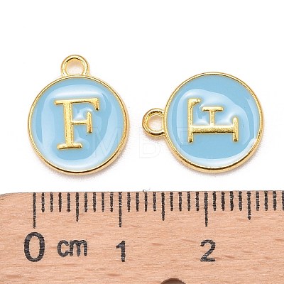 Golden Plated Alloy Enamel Charms X-ENAM-S118-04F-1