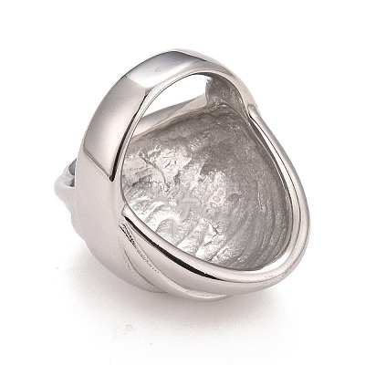 Non-Tarnish 304 Stainless Steel Textured Chunky Ring RJEW-B040-13P-1