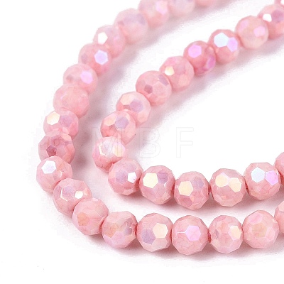 Anti-Tarnish Electroplate Glass Beads Strands EGLA-T021-4mm-15-04-1