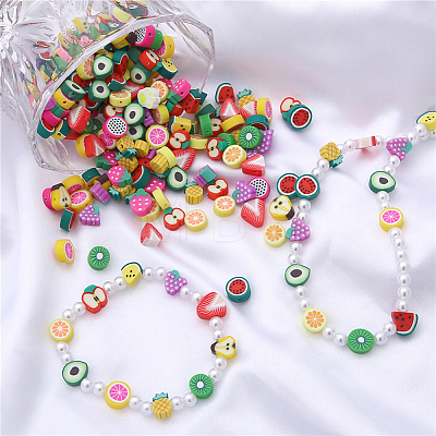 350Pcs Fruit Handmade Polymer Clay Beads CLAY-PA0001-05-1
