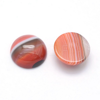 Natural Banded Agate Cabochons G-P393-R40-12mm-1
