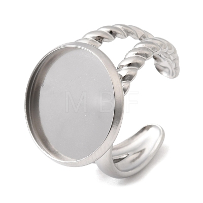 304 Stainless Steel Cuff Ring Components STAS-P454-01E-P-1