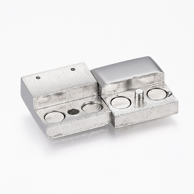 304 Stainless Steel Magnetic Clasps with Glue-in Ends STAS-F130-54P-1