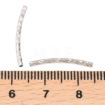 Brass Texture Curved Tube Beads KK-H250-01B-P-1