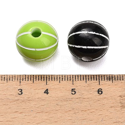 Sports Opaque Acrylic Beads MACR-C043-01-1