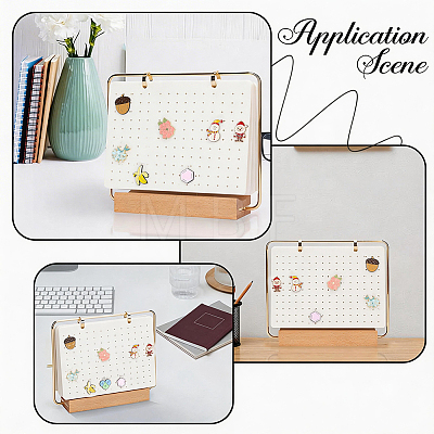 Felt with Iron Desktop Brooch Organizer Stands with Wooden Base ODIS-SC0001-12-1