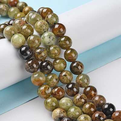 Natural Green Garnet Beads Strands G-Z034-B14-02-1