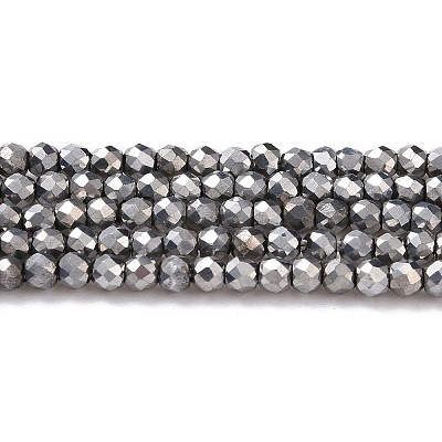 Electroplate Glass Beads Strands GLAA-H021-01A-FP08-1