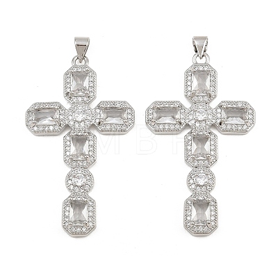 Brass Micro Pave Cubic Zirconia Pendants CU-CBADC6C-13P-02-1