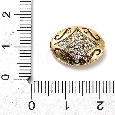 Brass Micro Pave Cubic Zirconia Beads KK-L229-025G-1