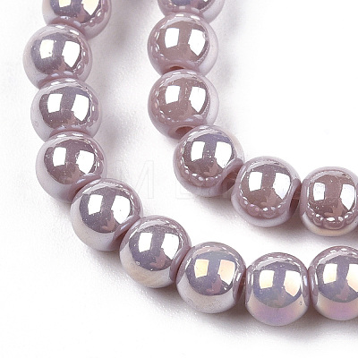 Electroplate Opaque Glass Beads Strands GLAA-T032-P4mm-AB07-1