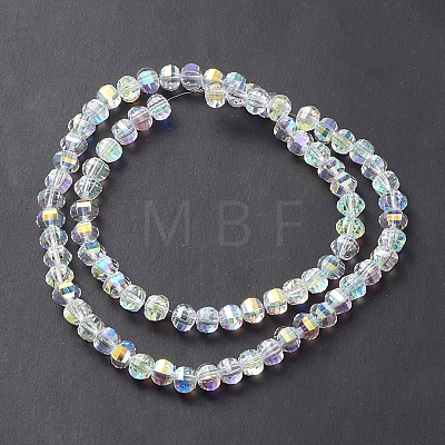 Electroplate Transparent Glass Beads Strands EGLA-K015-13G-1