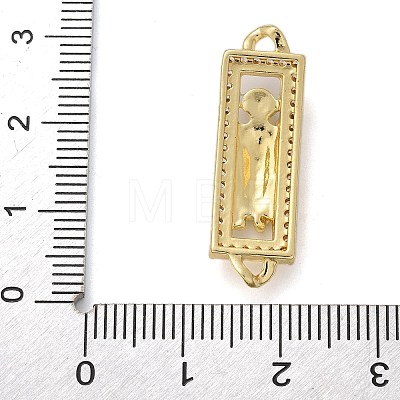 Brass Enamel Rectangle Saint Jude Connector Charms KK-M319-06G-01-1