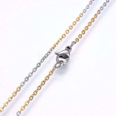 304 Stainless Steel Cable Chain Necklaces STAS-O099-36GP-1