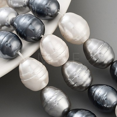 Electroplated Shell Pearl Beads Strands BSHE-H110-01-04-1