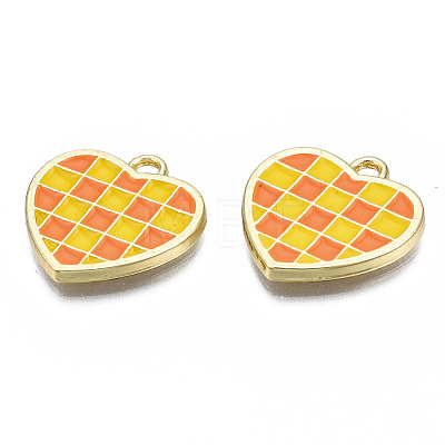 Rack Plating Alloy Checkerboard Pendants PALLOY-S132-257D-RS-1