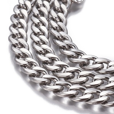 304 Stainless Steel Cuban Link Chains CHS-P007-14P-1