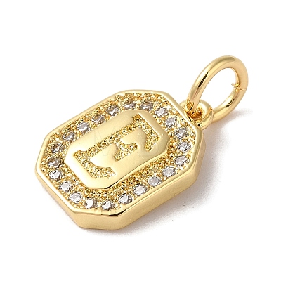 Real 18K Gold Plated Brass Micro Pave Clear Cubic Zirconia Pendants KK-L216-002G-E-1