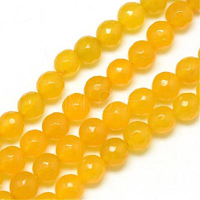 Natural White Jade Bead Strands G-R346-8mm-15-1