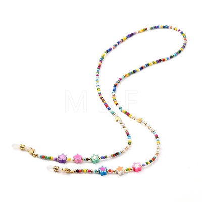 Glass Seed Beads Eyeglasses Chains AJEW-EH00383-02-1