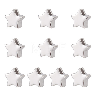 10Pcs Rhodium Plated 925 Sterling Silver Beads FIND-GO0002-59-1
