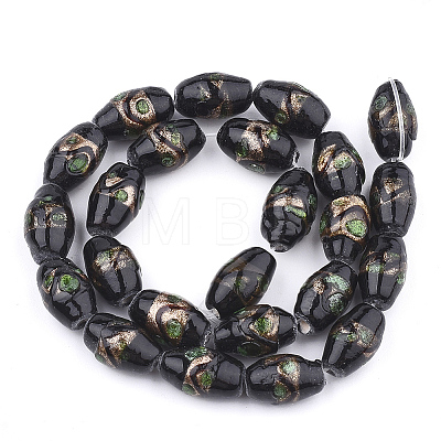 Handmade Gold Sand Lampwork Beads X1-LAMP-T006-01A-1