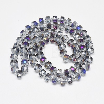 Electroplate Glass Beads Strands EGLA-Q083-8mm-D07-1
