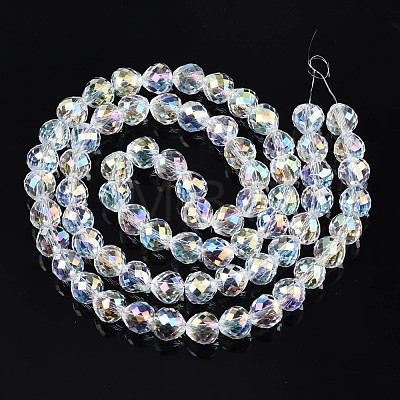 Transparent Glass Beads Strands EGLA-T008-14B-02-1