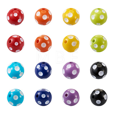 Cheriswelry 80Pcs 8 Colors Opaque Resin Beads RESI-CW0001-06B-1